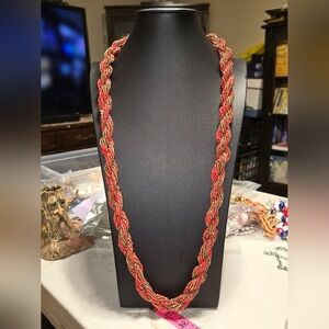 Vintage Seed Bead Multi Stand Rope Necklace